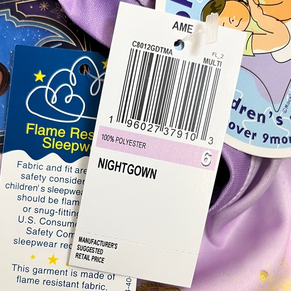 NWT Disney Wish Watch Us Shine Lavender Nightgown Pajamas - Picture 9 of 11